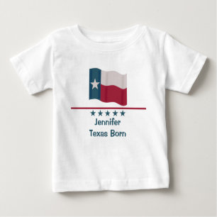 Texas Born Long Star Flag Name Persoonlijke Baby