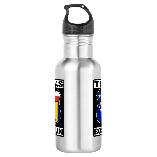 Texas Bosnian American Water Bottle Waterfles (Achterkant)