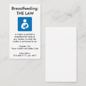 Texas Breastfeed Law Visitekaartje (Voorkant / Achterkant)