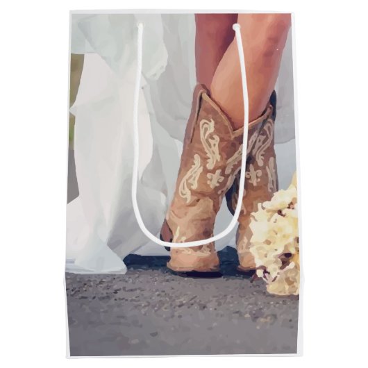 Texas Bride in het Vrijgezellenfeest Boots Medium Cadeauzakje (Achterkant)