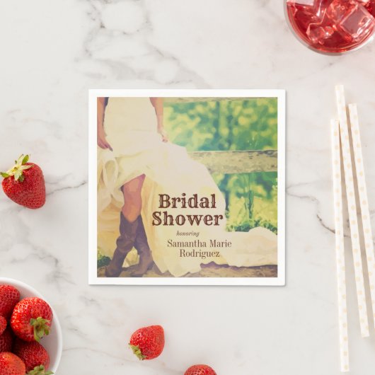 Texas Bruid in Laarzen Bruiloftsfeest servetten (Insitu)