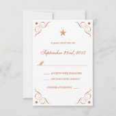 Texas Burnt Orange Lone Star Wedding Cartes RSVP (Devant)