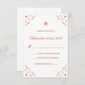 Texas Burnt Orange Lone Star Wedding Cartes RSVP (Devant / Derrière)