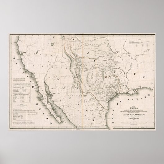 Texas California en Oregon, 1846 Poster (Voorkant)