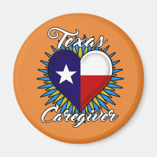 Texas Caregiver magnet (oranje achtergrond) Magneet