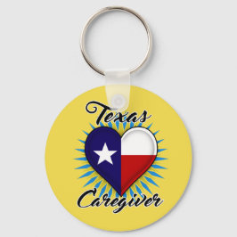 Texas Caregiver sleutelhanger (gele achtergrond)