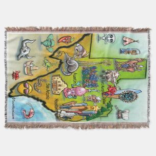 Texas Cartoon Map Deken