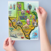 Texas Cartoon Map Flyer (Hand)