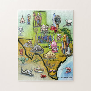Texas Cartoon Map Legpuzzel