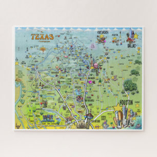 Texas Cartoon Map Legpuzzel
