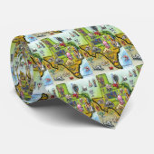 Texas Cartoon Map Stropdas (Opgerold)