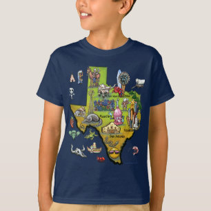 Texas Cartoon Map T-shirt