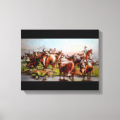 Texas Cattle Drive Canvas Afdruk (Voorkant)