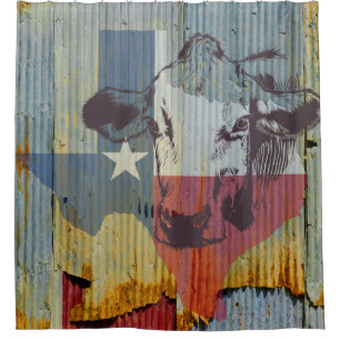 Texas Cattle Ranch House douchergordijn Douchegordijn