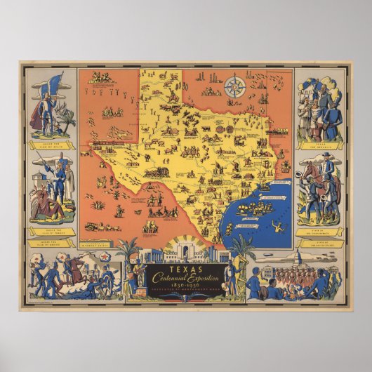 Texas Centennial Exposition Poster (Voorkant)