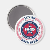 Texas Circle Typographie Souvenir Magnet (Recto/Verso)