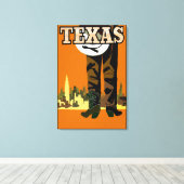 Texas City Cowboy Canvas Afdruk (Insitu (Houten vloer))