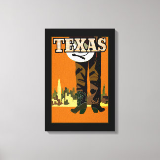 Texas City Cowboy Canvas Afdruk