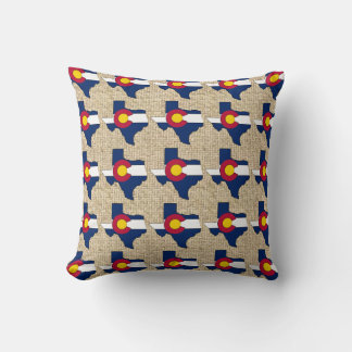 Texas contour coussin drapeau du Colorado