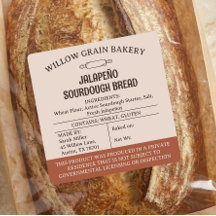 Texas Cottage Food Jalapeño Sourdough Brood Etiket