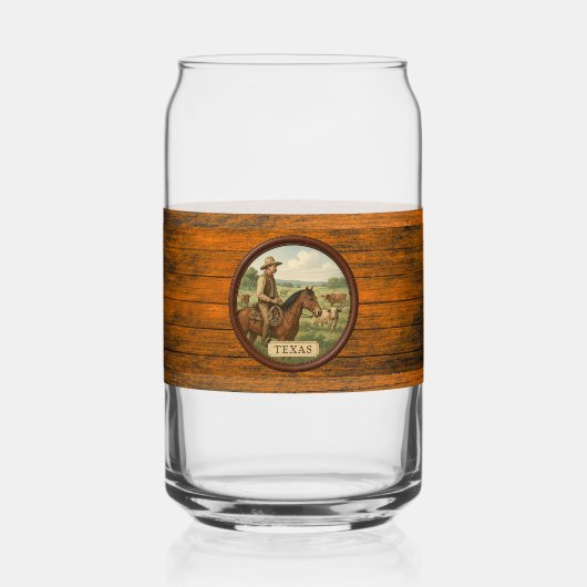 Texas Cowboy Can Glass (Recto)