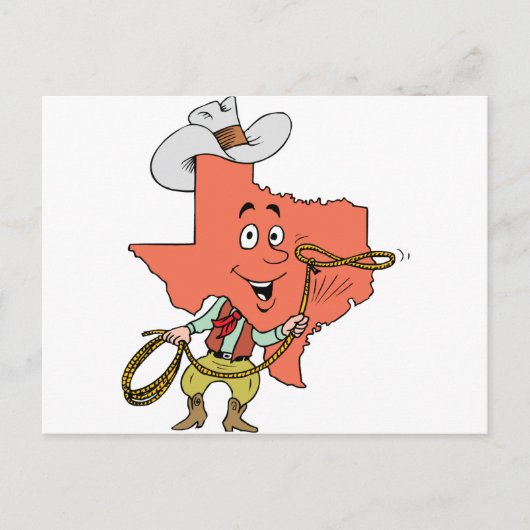 texas cowboy cartoon briefkaart (Voorkant)