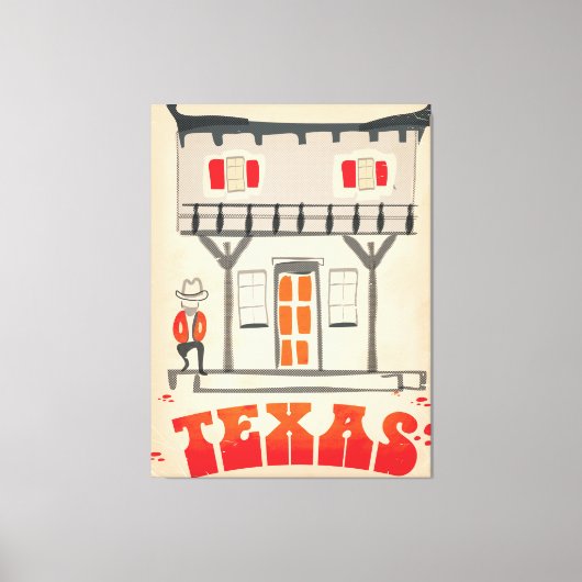 Texas Cowboy  Style-reisposter Canvas Afdruk (Voorkant)