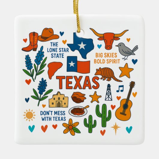 Texas Custom Family Trip Christmas Keramisch Ornament (Voorkant)