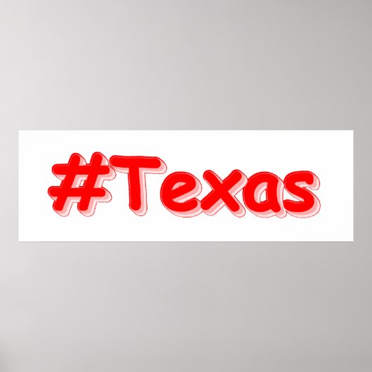 "#Texas " Cute Design. Canvas kopen Afdrukken Poster (Voorkant)