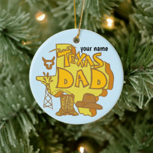 Texas Dad Keramisch Ornament