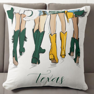 Texas Dames Mode Cowboy Boot Green Gold Kussen