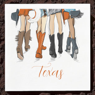 Texas Dames Mode Cowboylaarzen Verbrand Oranje Servet