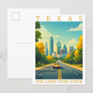 Texas de Lone Star Staat USA Reisbestemming Briefkaart