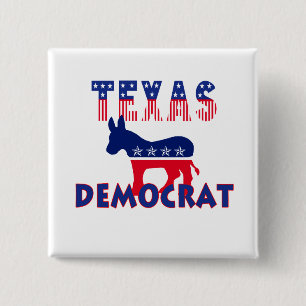Texas Democraat Vierkante Button 5,1 Cm