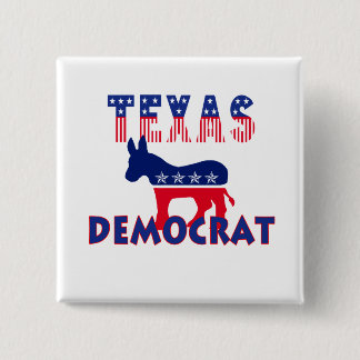 Texas Democraat Vierkante Button 5,1 Cm