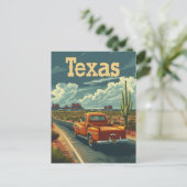 Texas Desert Vintage Auto Briefkaart (Staand voorkant)