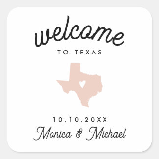 TEXAS Destination Weduwing OM ELKE KLEUR Vierkante Sticker