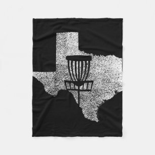Texas Disc Golf Staat Met Sket Distressed Grafisch Fleece Deken