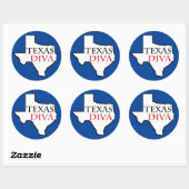 "Texas Diva" Ronde Sticker (Vel)