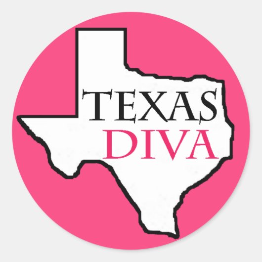 "Texas Diva"-stickers Ronde Sticker (Voorkant)