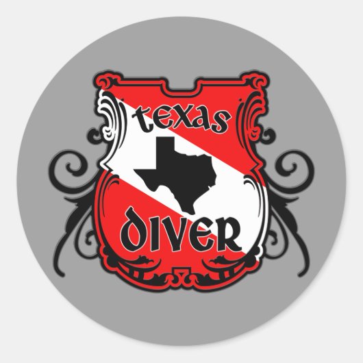 Texas Diver Ronde Sticker (Voorkant)
