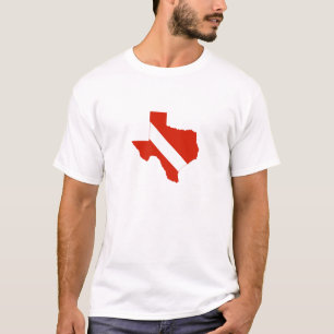 Texas Diver Texan Lone Star Scuba Diving Red Flag T-shirt