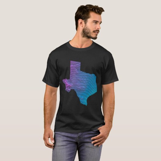 Texas Division Elevation Map of Texas Topography T-shirt (Voorkant volledig)
