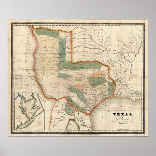 Texas, door David H Burr Poster (Voorkant)