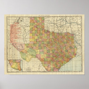 Texas door Rand McNally Poster