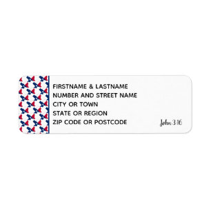 TEXAS DRAPEAU John 3:16 Sticker Adresse de retour