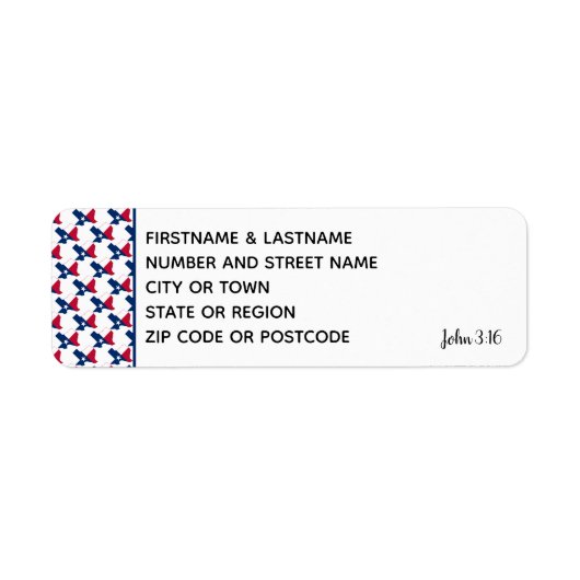 TEXAS DRAPEAU John 3:16 Sticker Adresse de retour (Devant)