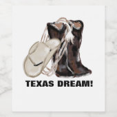 TEXAS DROOM! WIJN ETIKET (Enkel label)