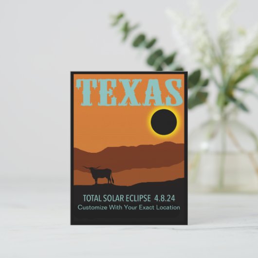  Texas Eclipse Briefkaart (Staand voorkant)