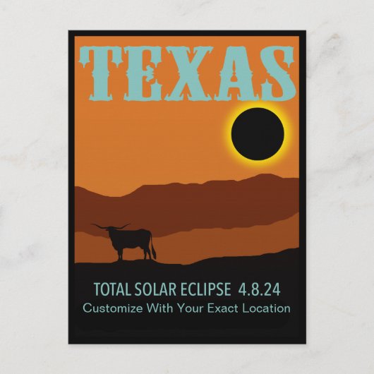  Texas Eclipse Briefkaart (Voorkant)